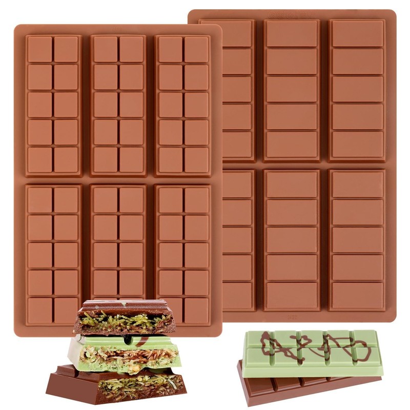 Chocolate Bar Mold – Non-Stick Silicone Molds for DIY Chocolate Molds Gift