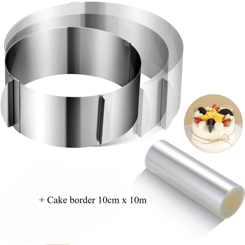 Adjustable round Cake Ring Mold Retractable Mousse Cake Ring Stainless Steel Cir gallery