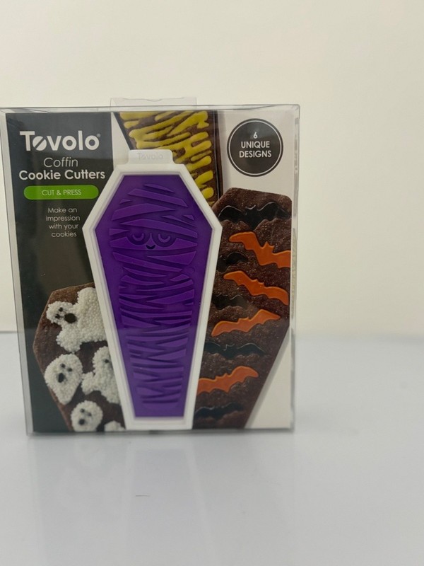Tovolo Coffin Cookie Cutters Cut & Press Set 6 Unique Designs Halloween