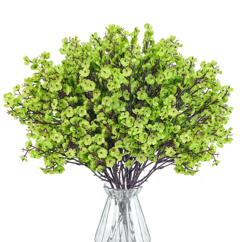Uieke 30 Pcs Babys Breath Artificial Flowers Bulk Silk Green Faux Flowers Rea…