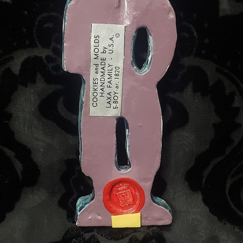 Springerle Speculaas LAXA Ceramic Cookie Press Mold Boy & Girl 1820 Replica 5.5" gallery
