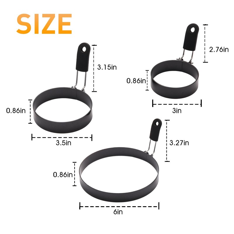 4 Pack Eggs RingsStainless Steel Round Breakfast Mold Tool CookingRound Egg C... gallery