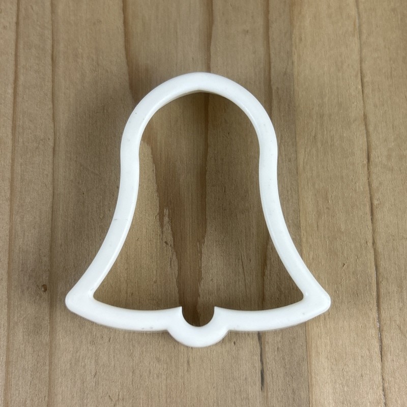 Bell Cookie Cutter 2.5” White Plastic Vintage Christmas Holiday