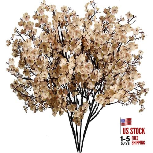 Artificial Baby’s Breath European Flowers Bundles Silk 6 Light Brown