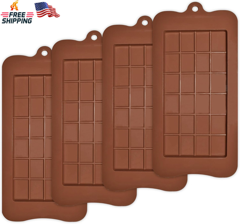 Homedge Break-Apart Chocolate Molds, Set of 4 Packs Food Grade Non-Stick Silicon gallery
