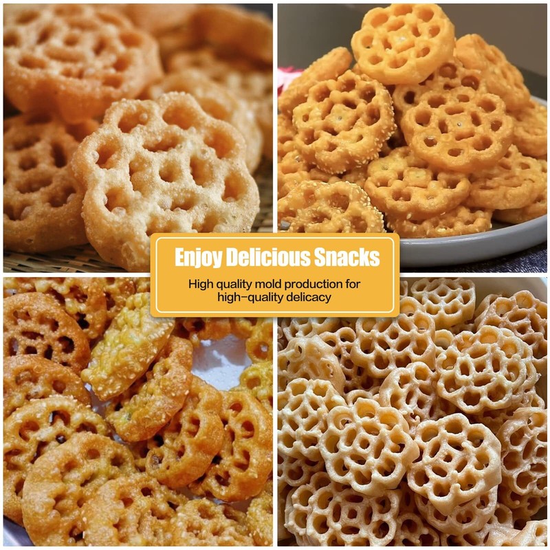 Bunuelos Mold Set with Wooden Handle Lotus Flower Cookie Maker 4.7 Inch gallery