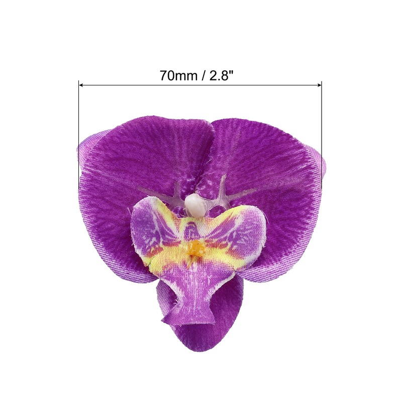 80Pcs 2.8" Artificial Silk Butterfly Orchid Flower Heads for DIY, Dark Purple gallery