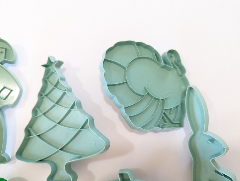 Cookie Cutters Lot of 6 Turkey Pumpkin Bunny Christmas Tree Vintage Seasonal gallery