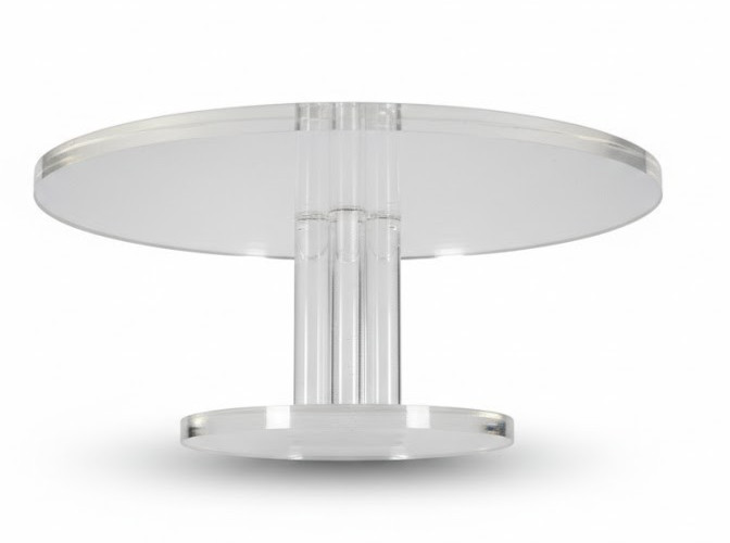 Vintage Plex Art Lucite Cake Stand 1970s MCM Acrylic Pedestal gallery