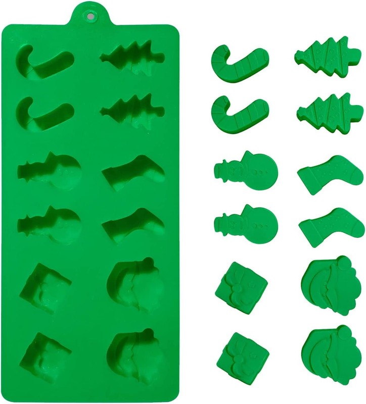 Christmas Silicone Molds Xmas Red Green Candy cake Mold Santa Xmas tree 6 pack gallery