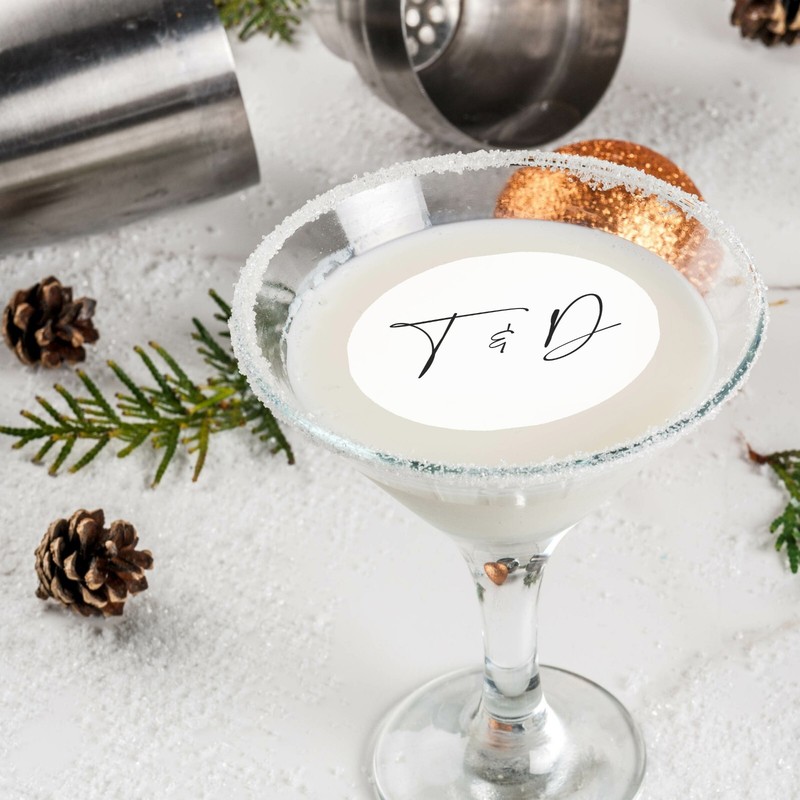 Initials Monogram Wedding Bridal Edible Cocktail Drink Toppers