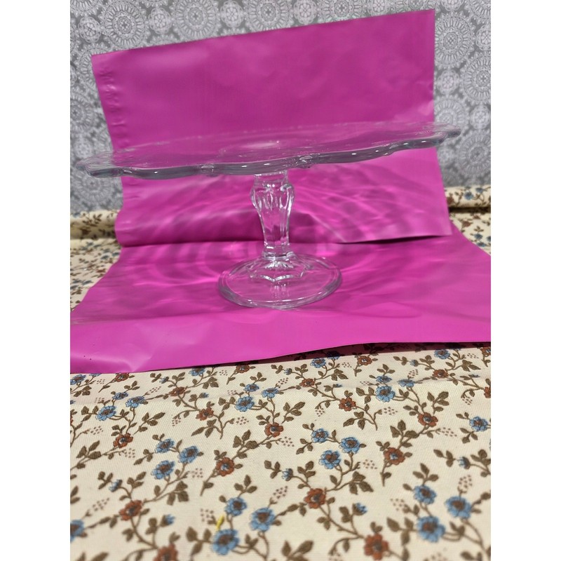 Clear Glass Cake Stand Dessert Display Plate Pedestal Serving Platter gallery