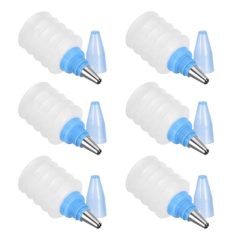 6 Pcs Cream Framed Vase Cookie Decorating Supplies Icing Bottles