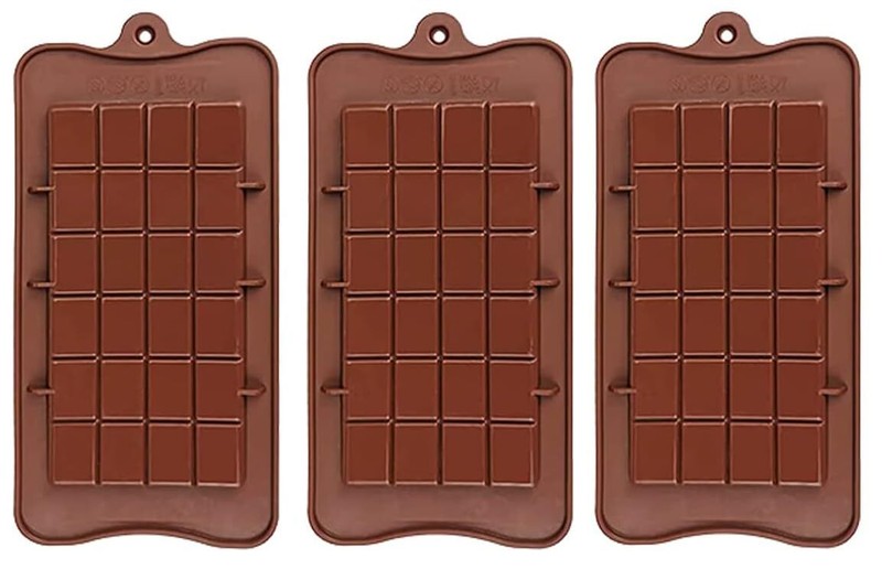 3 Pack Silicone Break-Apart Chocolate Mold Non-Stick Energy Bar Mould