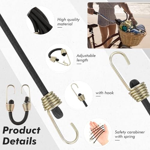 Pcs Mini Bungee Cords with Hooks Small Bungee Cords Short 2 Inch 50 Black gallery