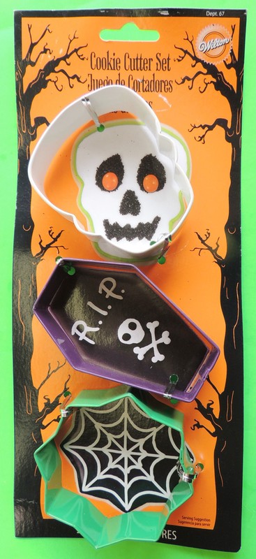 3pc Halloween Cookie Cutter Set Pumpkin Bat Ghost OR Skull Coffin Spider Web etc