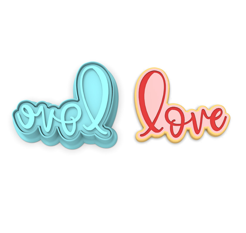 Love Word Cutter & Stamp #1 | Valentine’s Day Wedding Bridal Shower Kiss Lovely