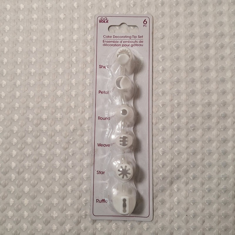 Voila Cake Decorating Tip Set of 6 Plastic Piece Kitchen Baking Sealed New
