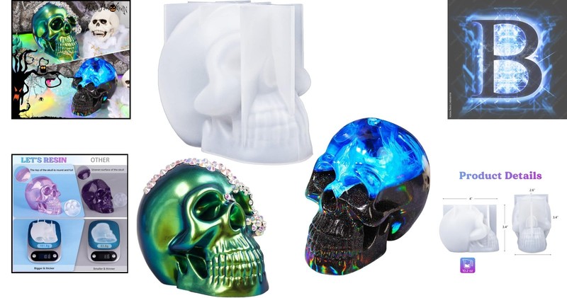 High-Quality 3D Skull Silicone Mold - Perfect for Parties and Home Decor gallery