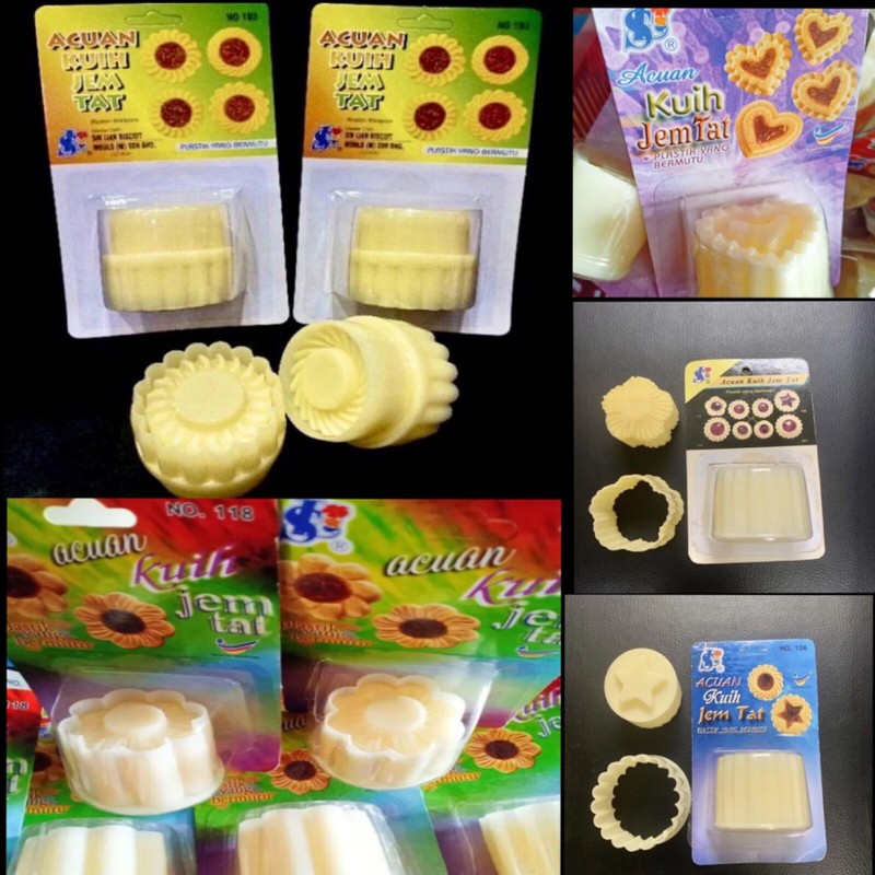 FREE SHIPPING Jam Tart Cookies Mold Thumbprint Set Of 5 Patterns & FREEcake mold