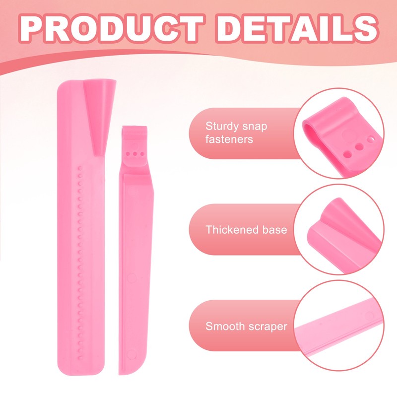 2 Pcs Adjustable Cake Scraper, Adjustable Cake Smoother Fondant Tools, Dark Pink gallery