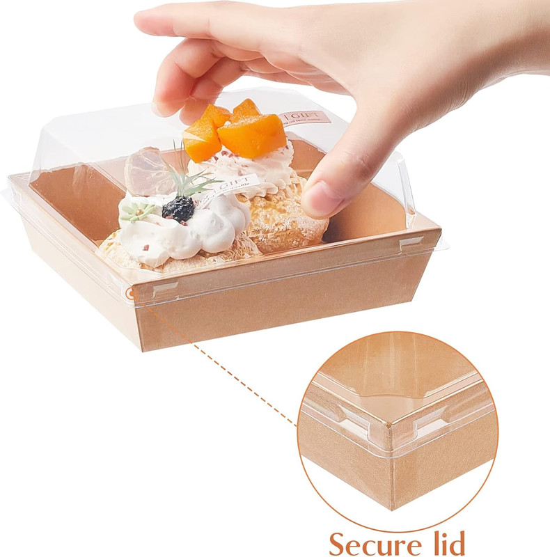Ocmoiy Small Charcuterie Boxes with Clear Lids, To Go Paper Disposable Food Cont gallery