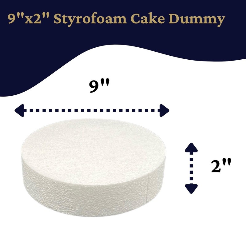 Styrofoam Cake Dummy 9x2 Inch Durable Icing Practice Fondant Placement Aid gallery
