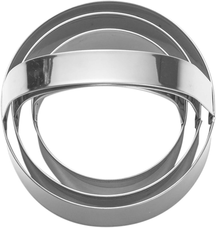 3 Pieces round Biscuit Cutter with Handle - Stainless Steel round Circle Doughnu gallery