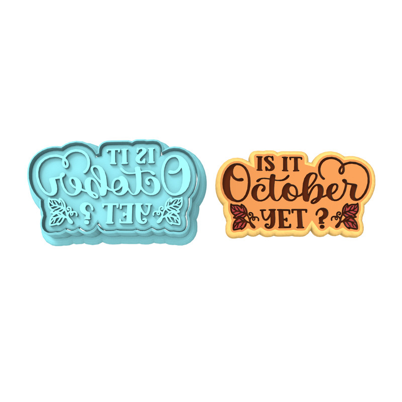 Is It October Yet Cookie Cutter & Stamp #2 | Pumpkins Fall Autumn Leaf Leaves