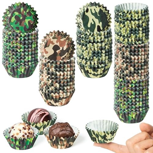 Mini Cupcake Liners - 600pcsuflage Baking Cups Muffin Paper Wrappers, Camo gallery