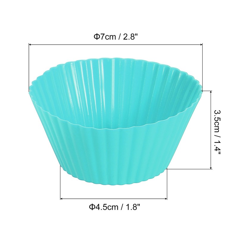 36 Pcs Mint Green Silicone Cupcake Liners Non-Stick Baking Cup for Baking gallery
