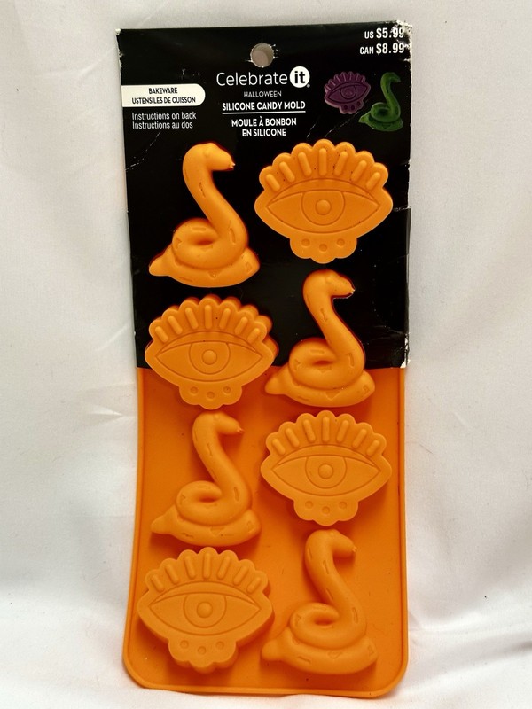 Set of 3 Halloween Silicone Treat/Candy Molds Cauldron, Crystal Ball, Snake, Eye gallery