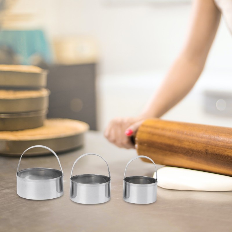 3 Pcs Stainless Steel Cookie Cutter Round 3-piece Set (flat Model) Man gallery