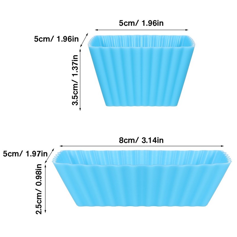 18 Pcs Silicone Cupcake Molds Square Rectangle Baking Molds Reusable Cake Pans gallery