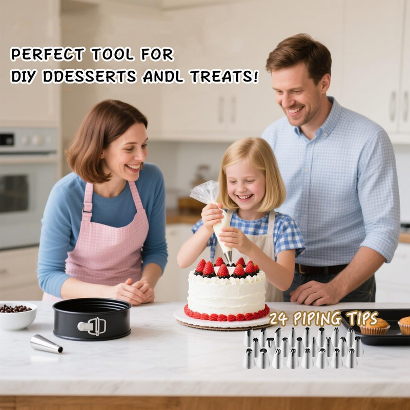 168Pcs Cake Pan Sets for Baking + Cake Decorating Supplies: 3 Non-Stick Springfo gallery