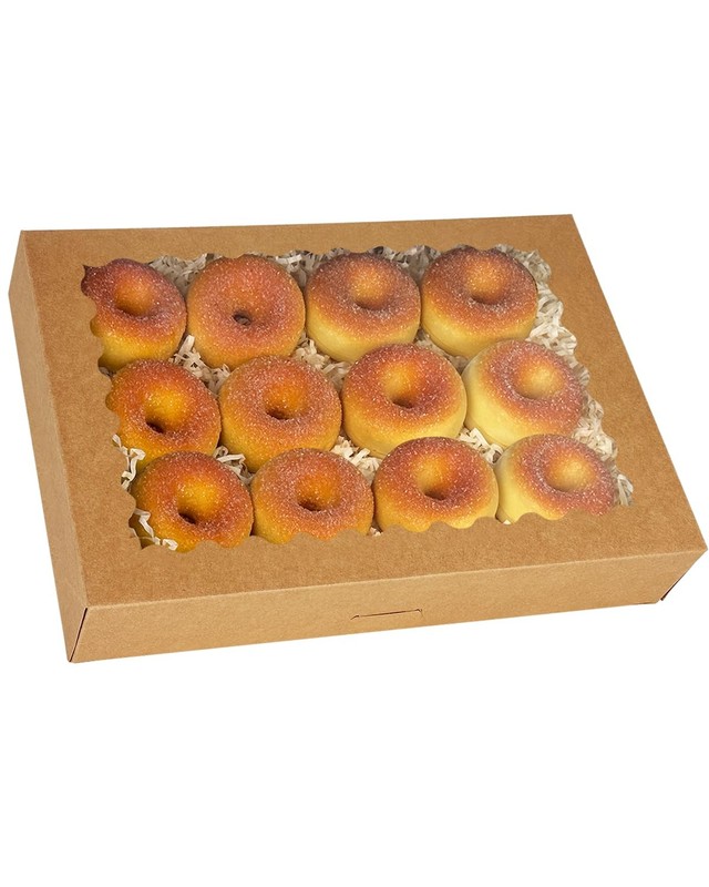 Auto-pop Up 14x10x2.5 Inch Brown Cookie with Window 15Pcs Pastry Macaron Bake... gallery