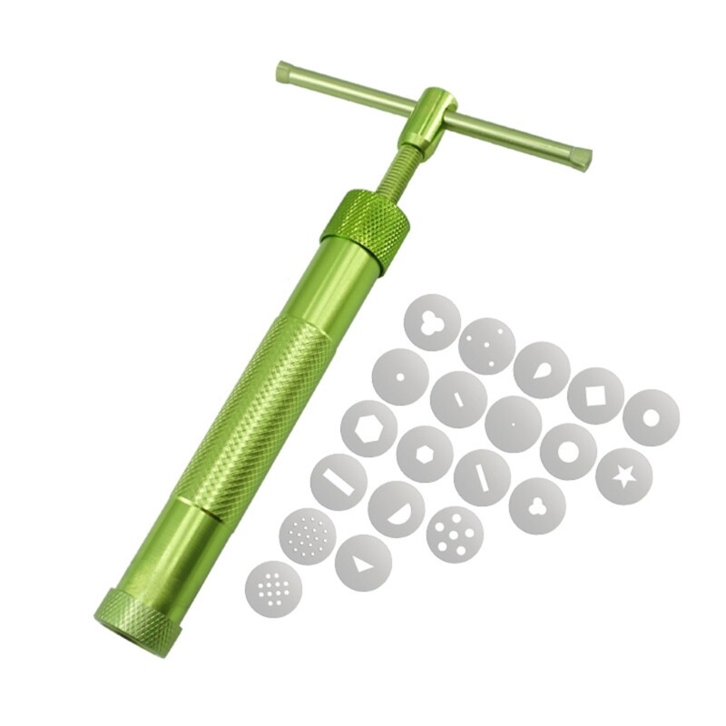Clay Extruder with 20 Tips Fondant Press Sugar Pastes Extruder for Clay Cake