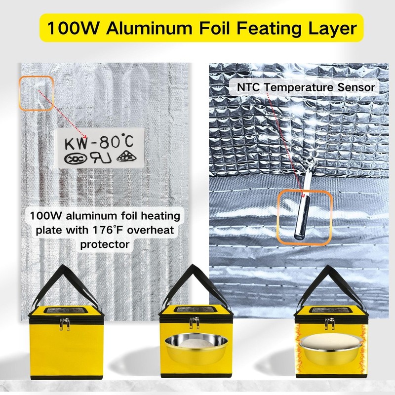 Dough Proofing Box Heater 100w,Sourdough Starter Warmer with NTC Sensor,20L P... gallery