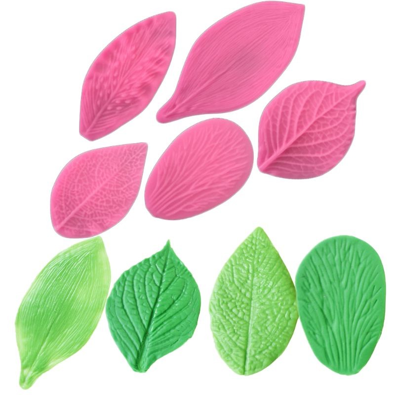 5pcs/set Leaf Silicone Mold Fondant Cake Decorating Tool Peony Rose Floral Petal gallery