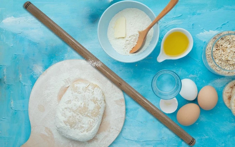 80 cm (31.5 Inch) Wood Extra Long Rolling Pin for Turkish Baklava Dough Pasta... gallery