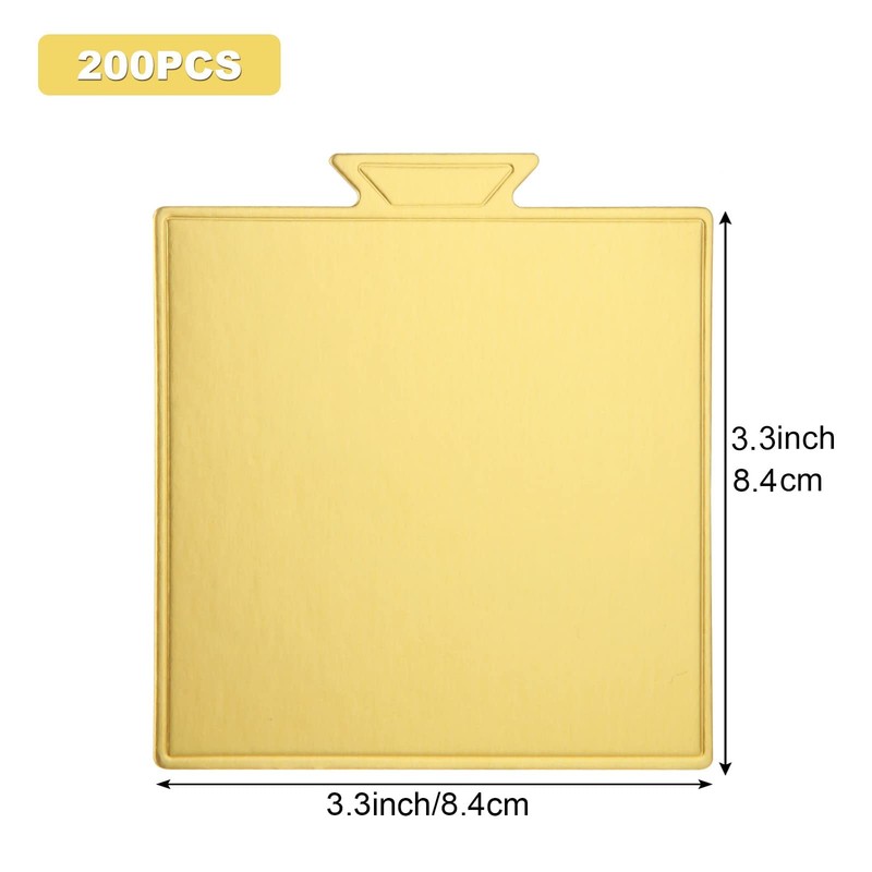 200 Count Mini Cake Boards Square Gold Mousse Cake Base Square Cakes Boards 3... gallery
