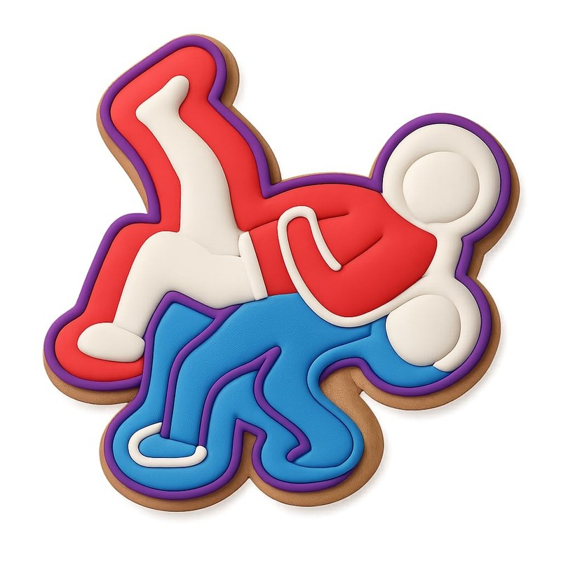 Suplex Throw Cookie Cutter & Stamp, Fondant & Clay - 4x3.8 gallery