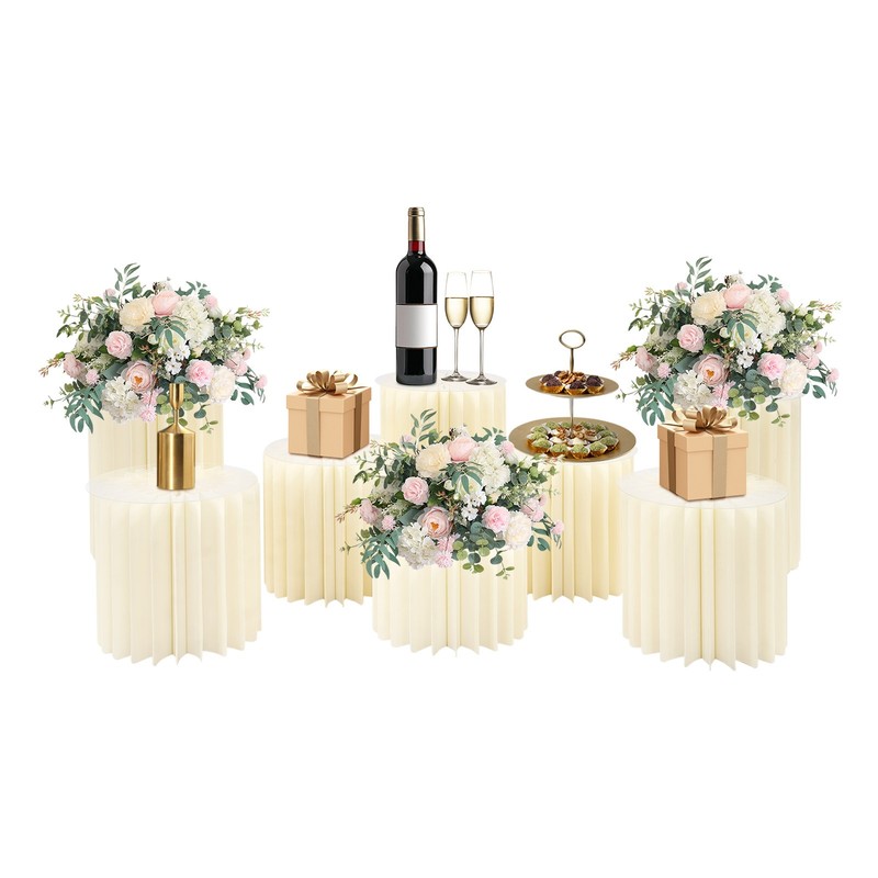 8pcs Foldable Paper Column Display Stands Round Cylinder Wedding Flower Standsr gallery