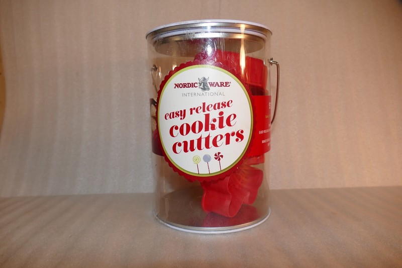 Nordic Ware 5 Christmas Easy Release Cookie Cutters Santa Elf Gift Deer Sleigh gallery