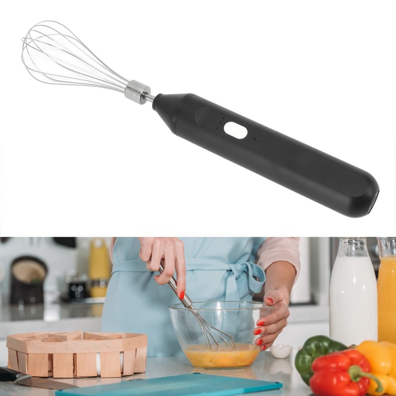 Egg Beater, Cordless Hand Mixer 3 Speeds for Home Baking (Black) gallery