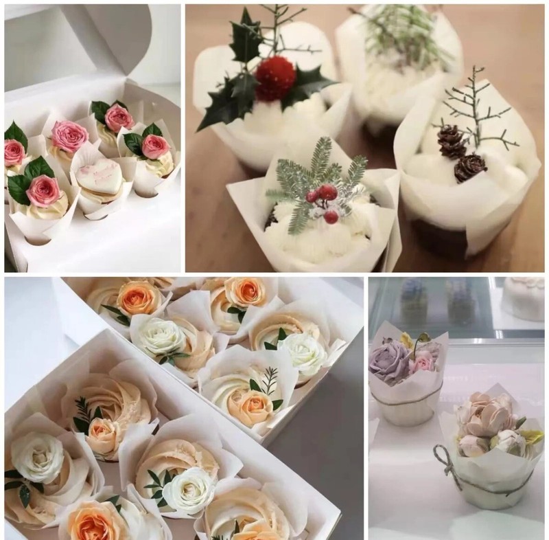 Novacart White Tulip Baking Cup 2" x 2 3/4" Bag Of 50 gallery