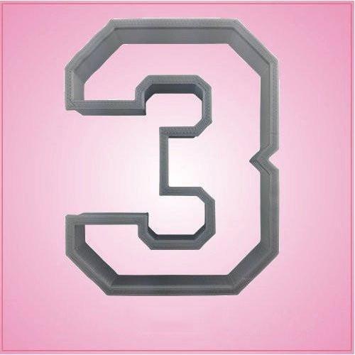 Varsity Number 3 Cookie Cutter