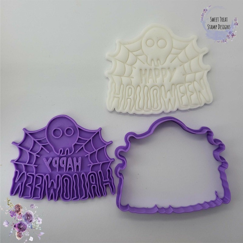 Halloween Cookie Cutter Biscuit Cutter with Fondant Stamp