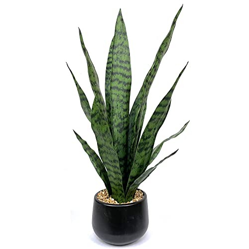 Artificial Snake Plant with Potted 23.6" Fake Plastic Sansevieria Faux Green gallery