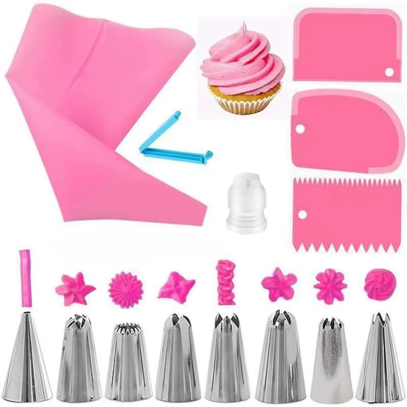 Piping Bags and Tips Set Cake DIY Decorating Kit with Stainless Steel Nozzle Reu gallery